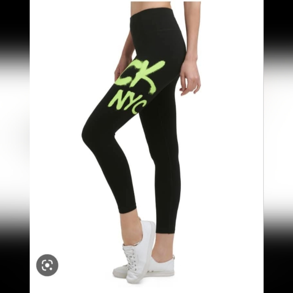 Calvin Klein Performance Women's Lime Volt Full Zip Hoodie & Matching Leggings - Picture 2 of 16